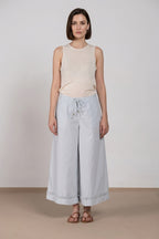 Portofino Cropped pantalone chino jogger donna in popeline wide leg