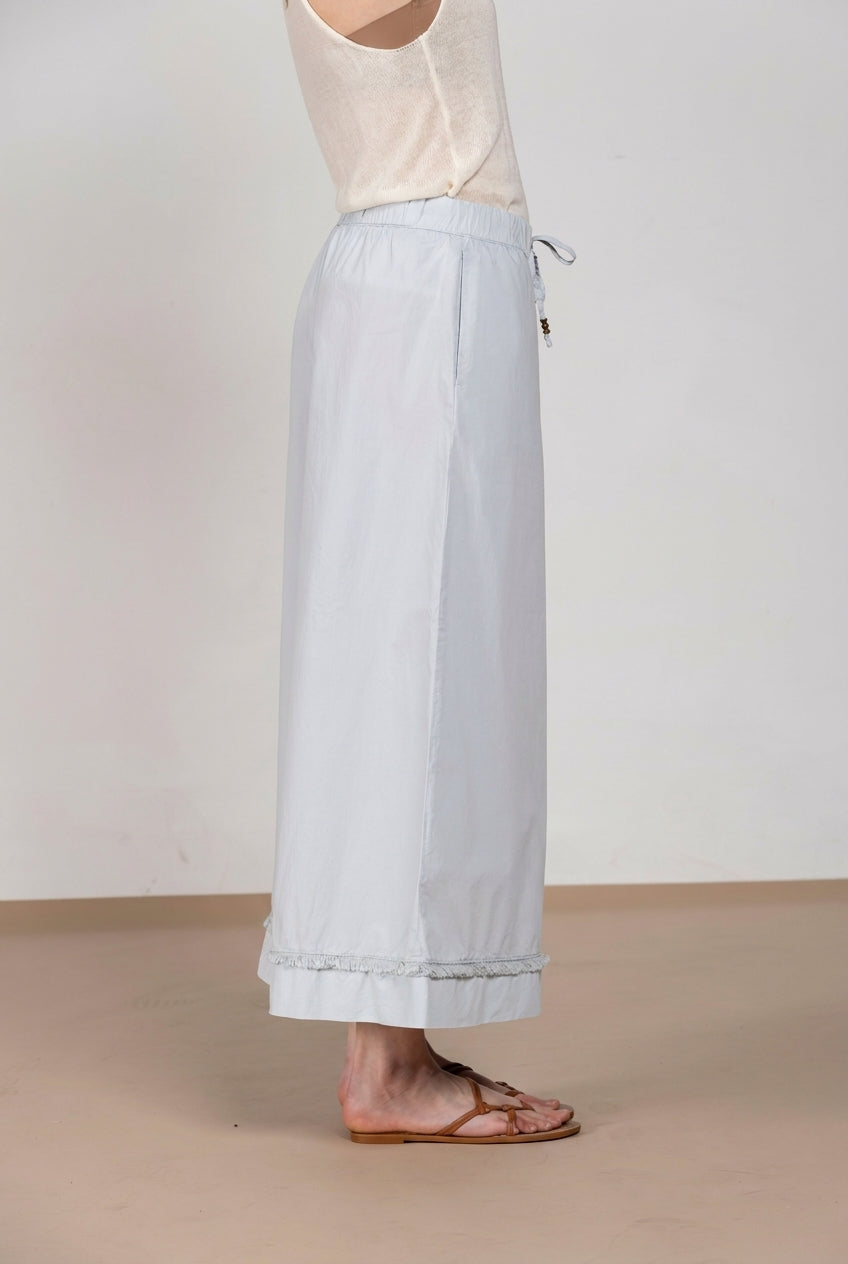 Portofino Cropped pantalone chino jogger donna in popeline wide leg