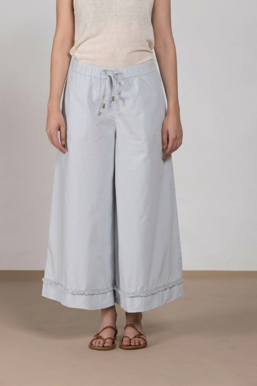 Portofino Cropped pantalone chino jogger donna in popeline wide leg
