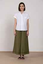 Portofino Cropped pantalone chino jogger donna in popeline wide leg