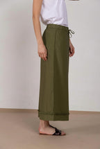 Portofino Cropped pantalone chino jogger donna in popeline wide leg