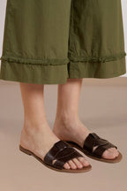 Portofino Cropped pantalone chino jogger donna in popeline wide leg