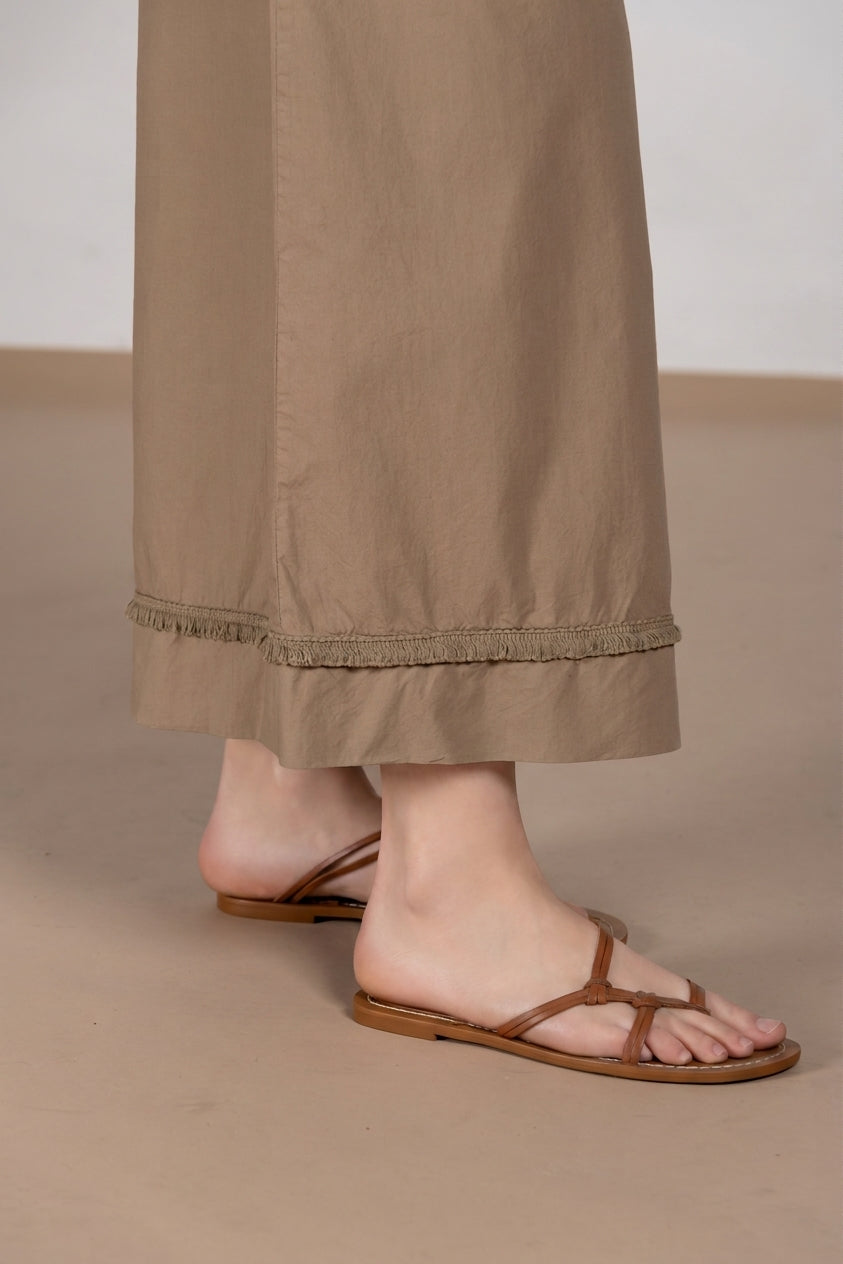 Portofino Cropped pantalone chino jogger donna in popeline wide leg