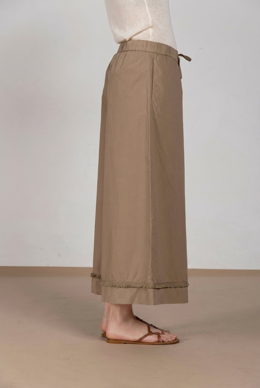 Portofino Cropped pantalone chino jogger donna in popeline wide leg
