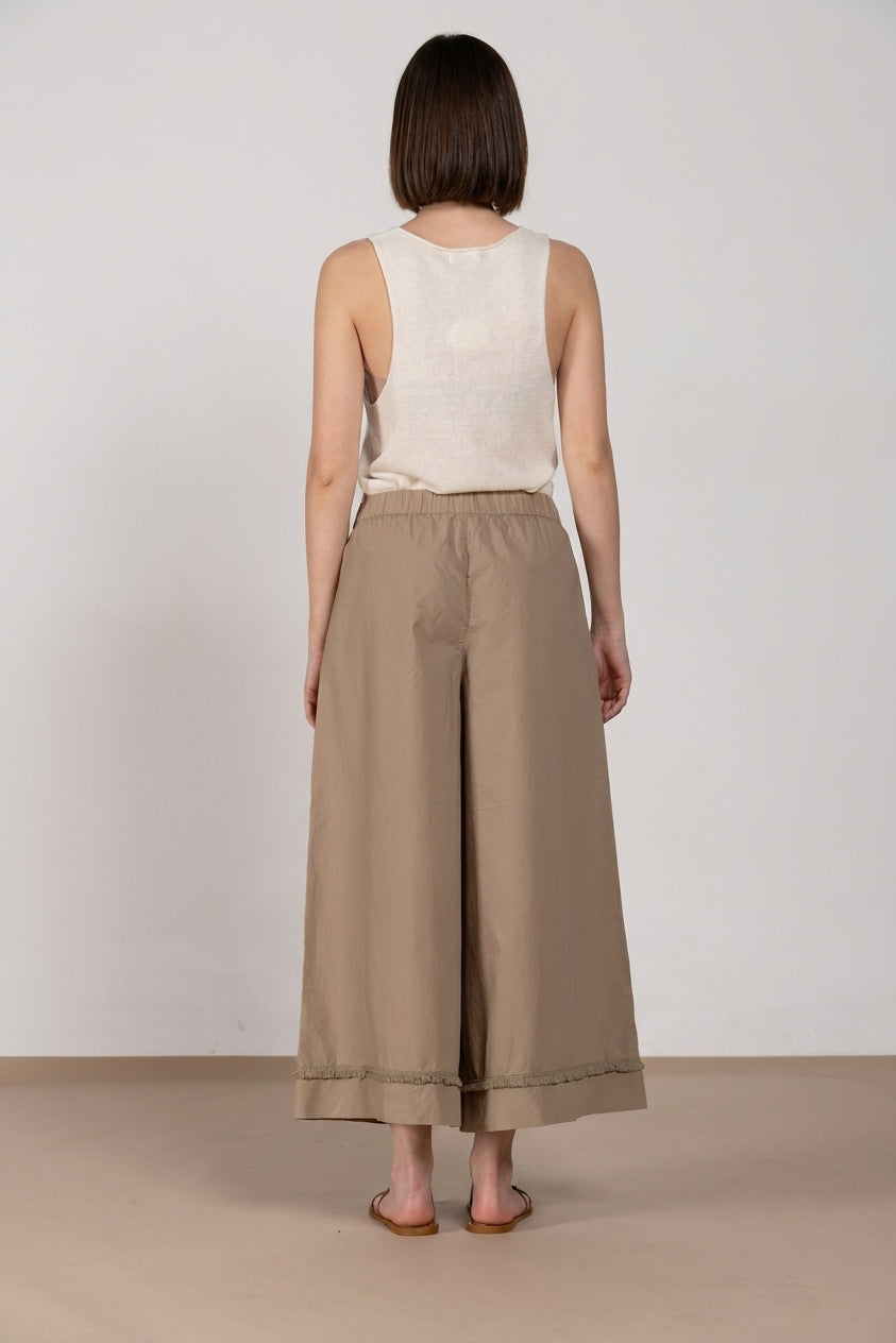 Portofino Cropped pantalone chino jogger donna in popeline wide leg