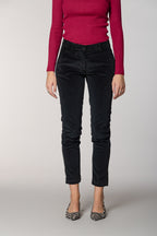 New York Slim pantalone chino donna in velluto a coste slim fit