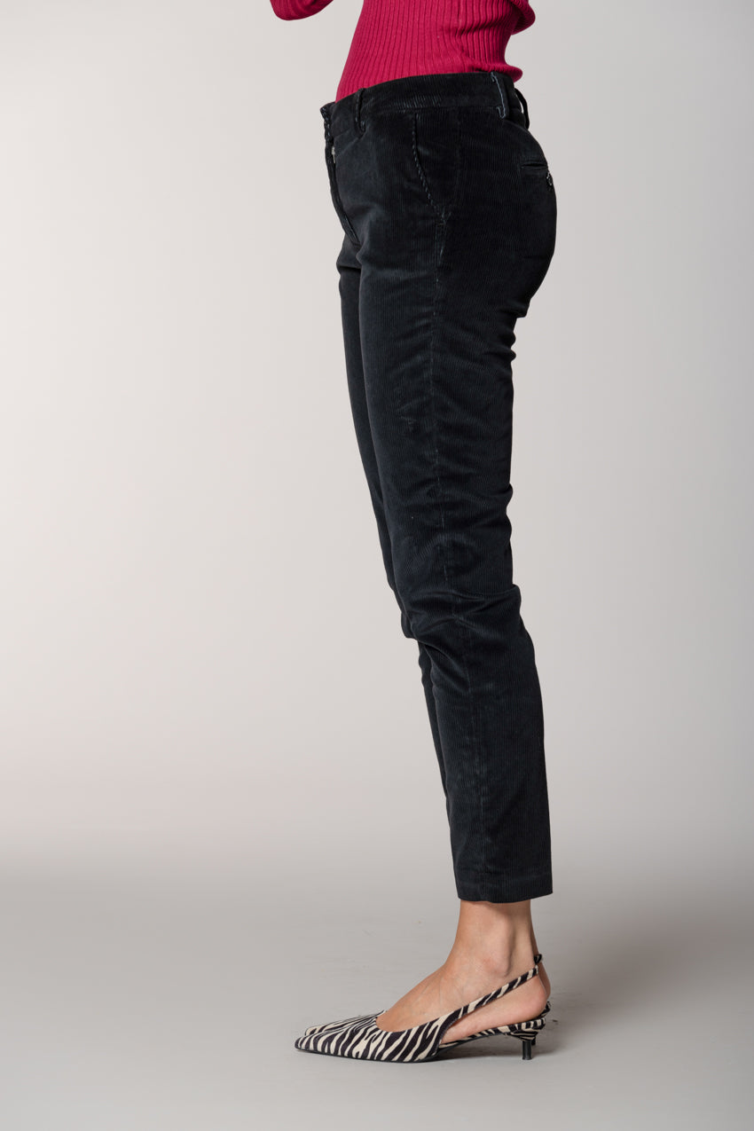 New York Slim pantalone chino donna in velluto a coste slim fit