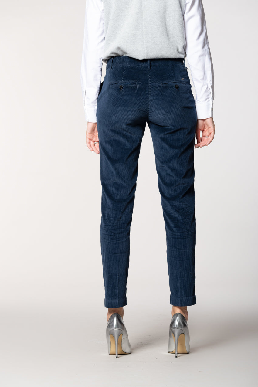 New York Slim pantalone chino donna in velluto a coste slim fit