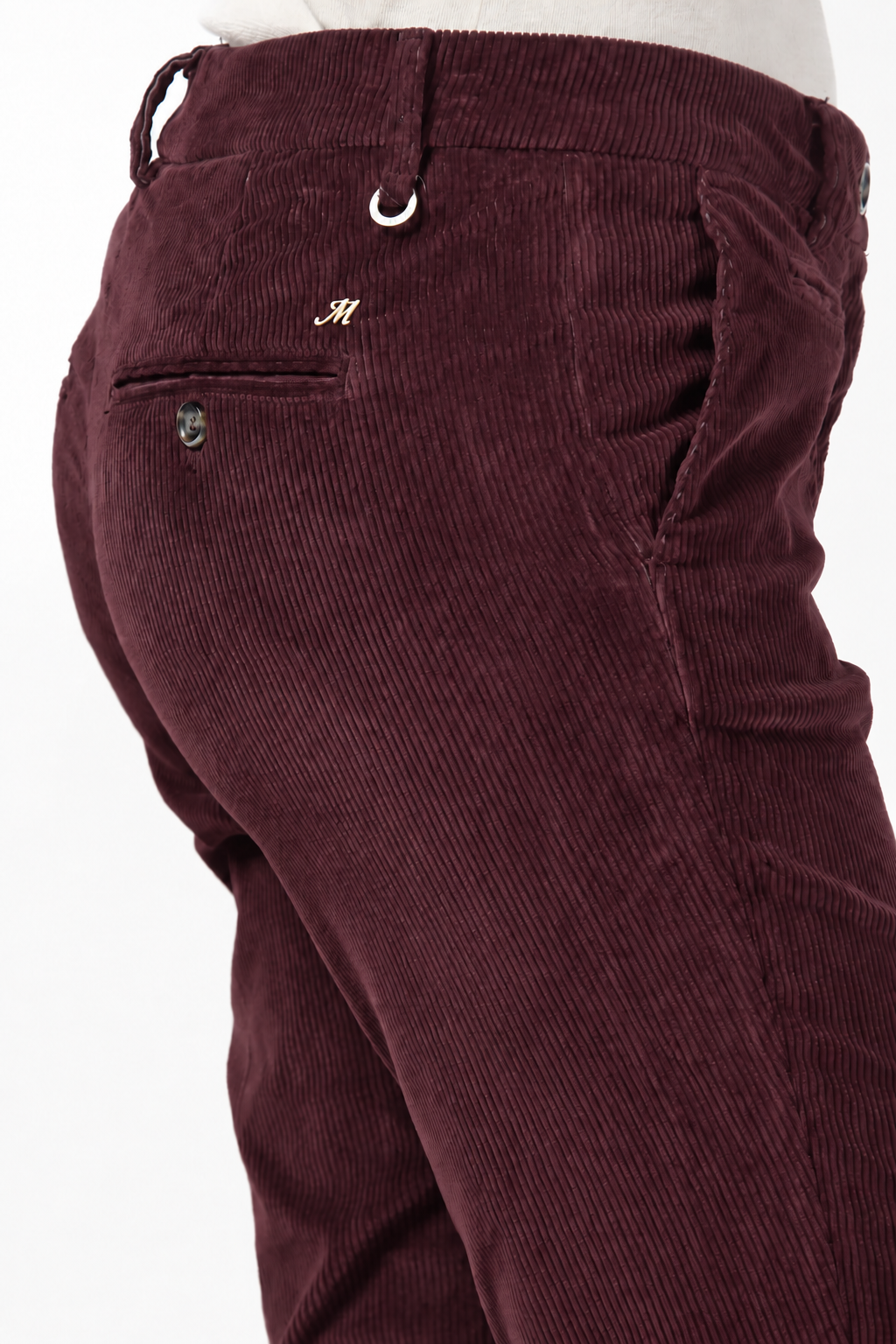New York Slim pantalone chino donna in velluto a costa grande slim fit ①