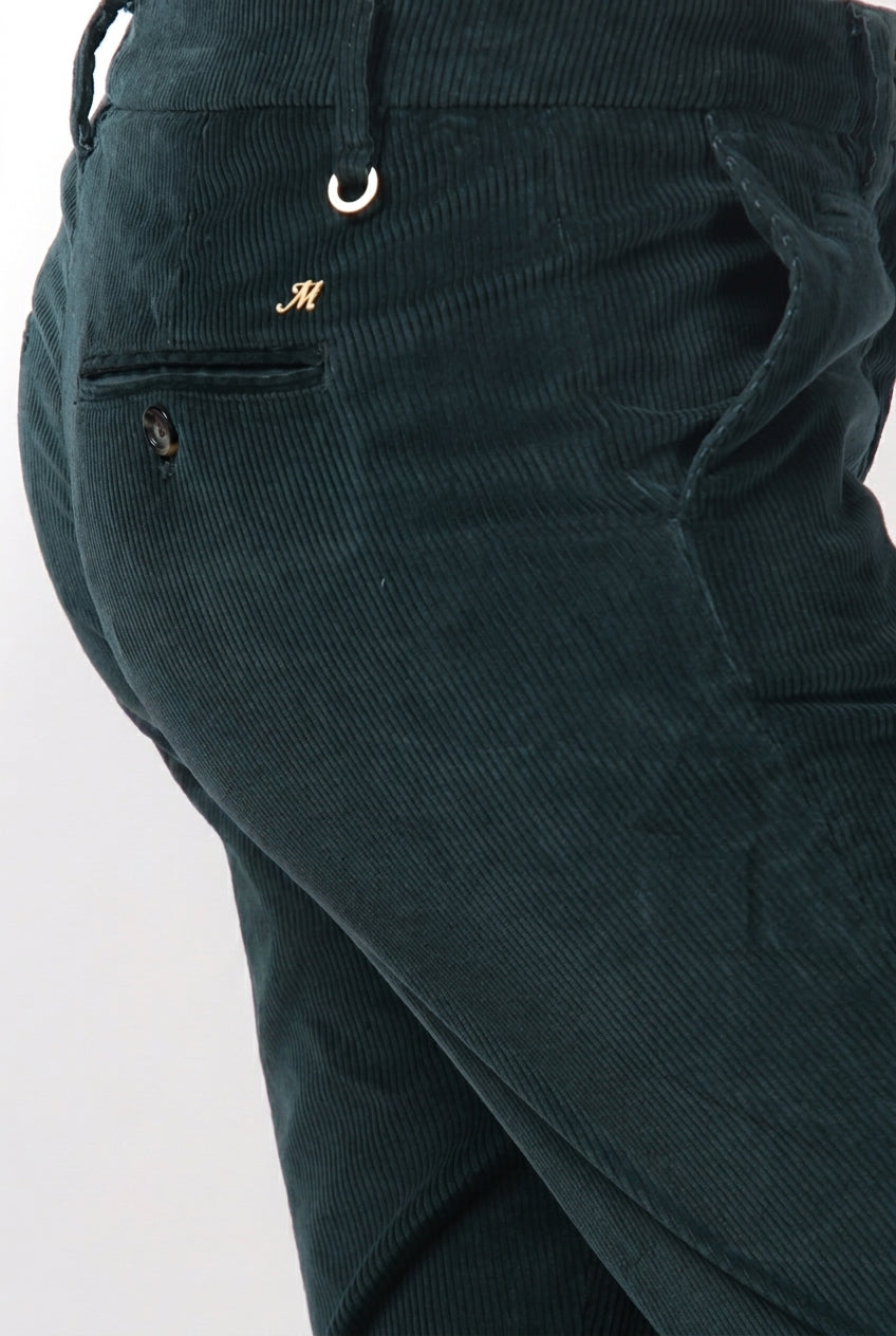 New York Slim pantalone chino donna in velluto a costa grande slim fit ①