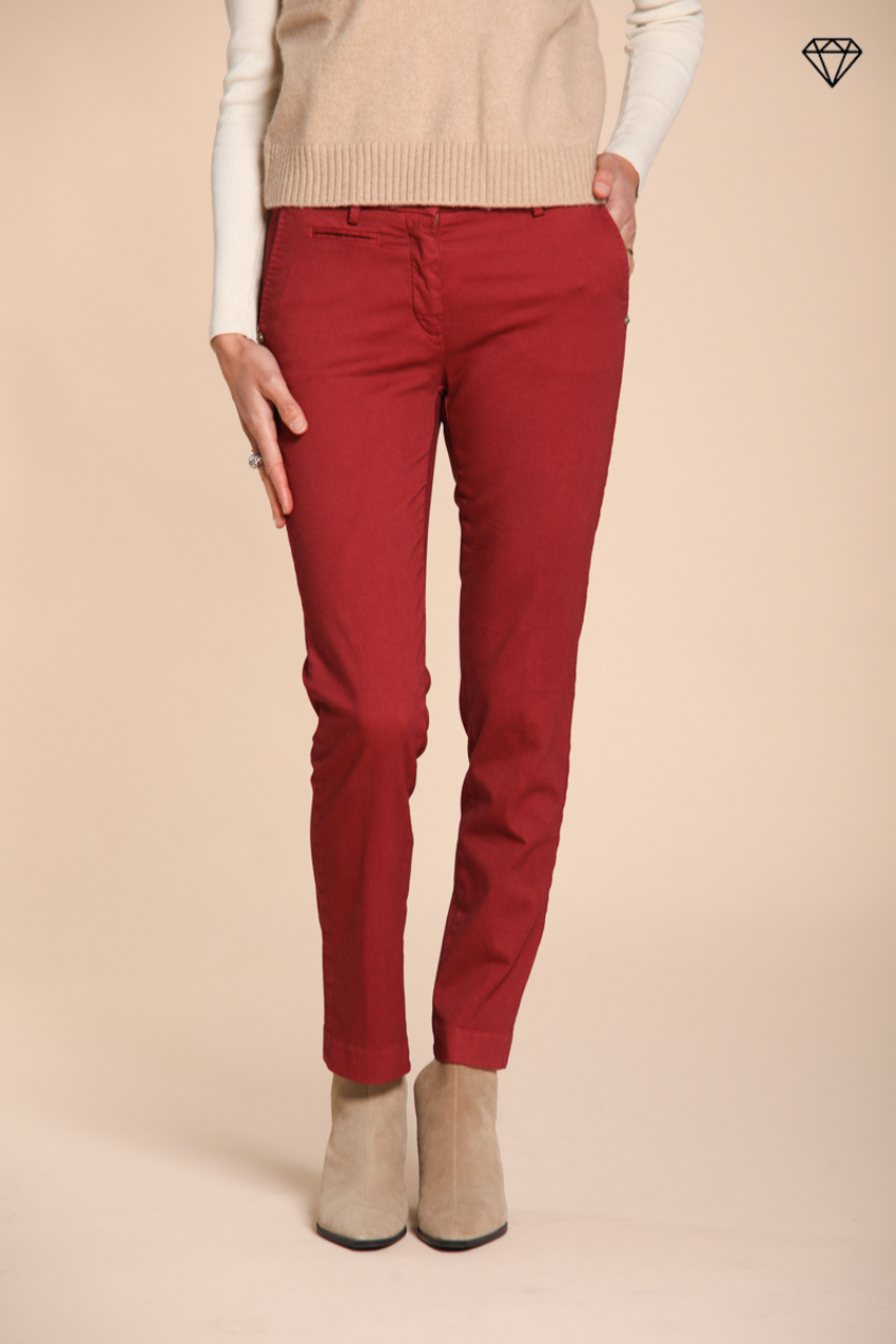 New York Slim pantalone chino donna in raso slim fit ①
