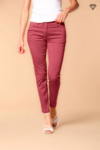 New York Slim Damen Chino Hose in Stretch Satin Slim Fit ①