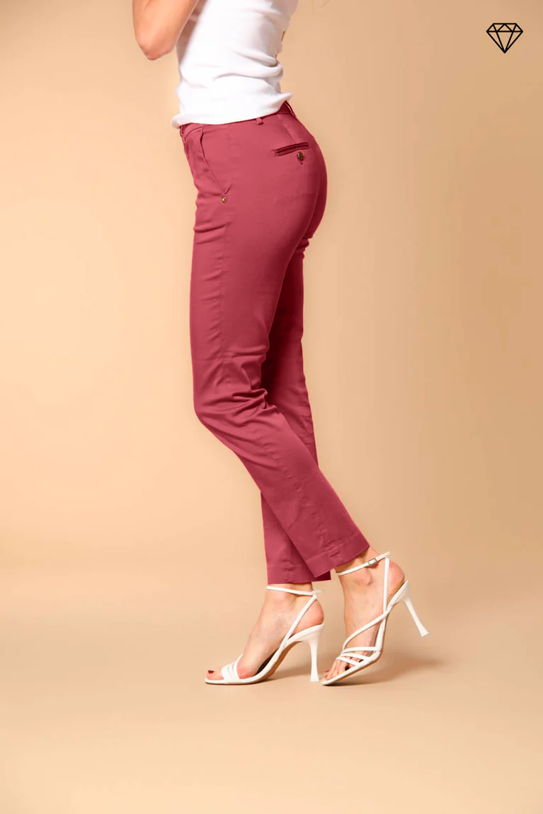 New York Slim pantalone chino donna in raso stretch slim fit ①