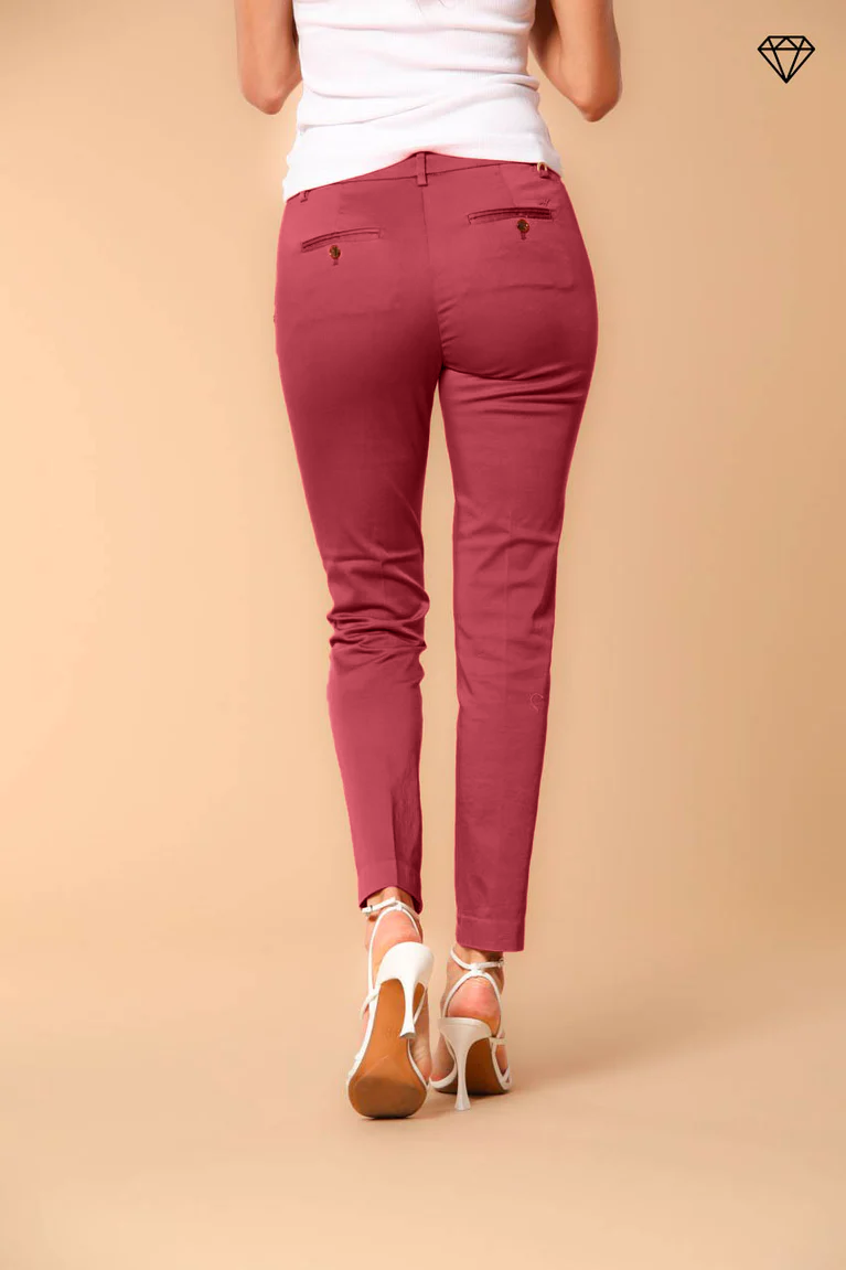 New York Slim Damen Chino Hose in Stretch Satin Slim Fit ①