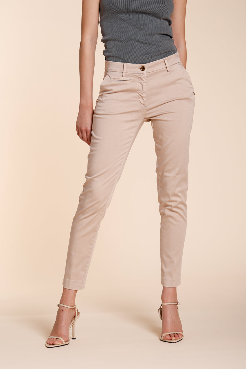 New York Slim pantalone chino donna in raso stretch slim fit ①
