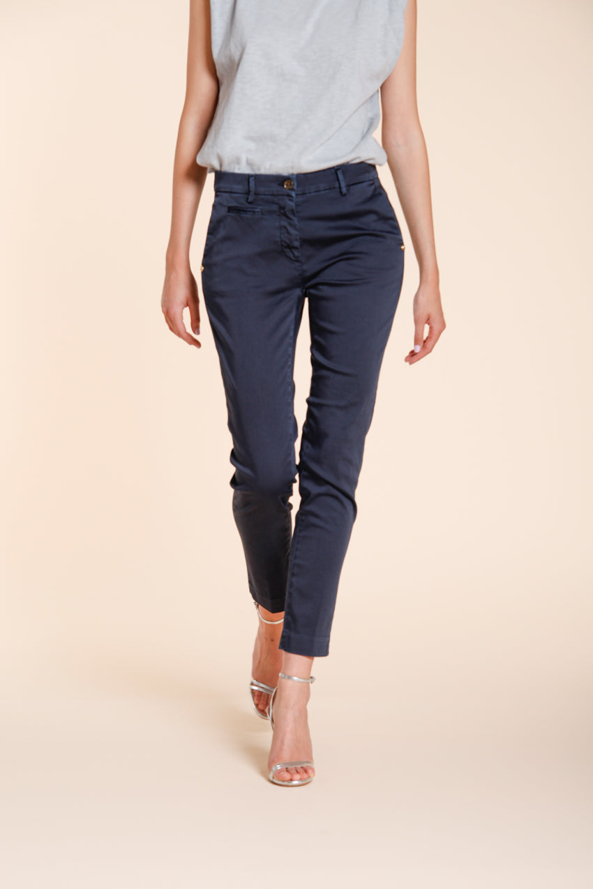 New York Slim pantalone chino donna in raso stretch slim fit ①
