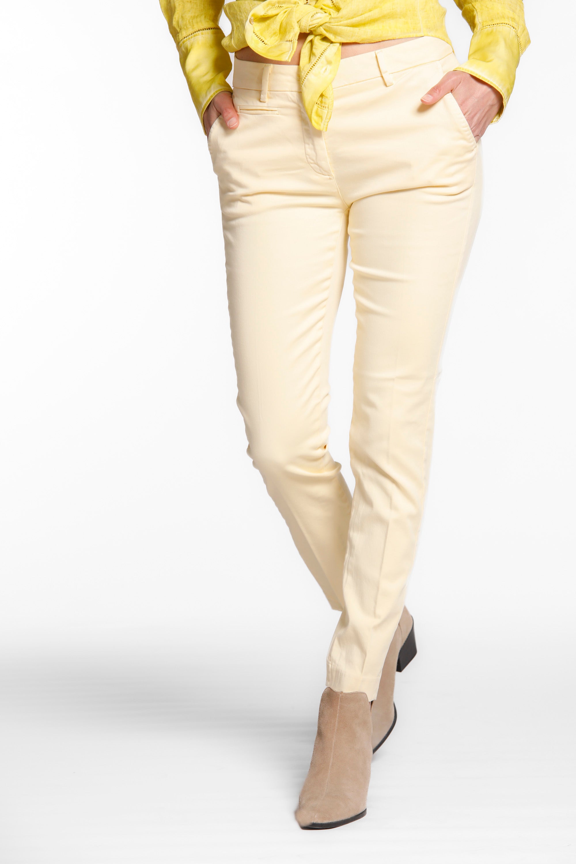 New York Slim pantalone chino donna in raso stretch icon washes slim