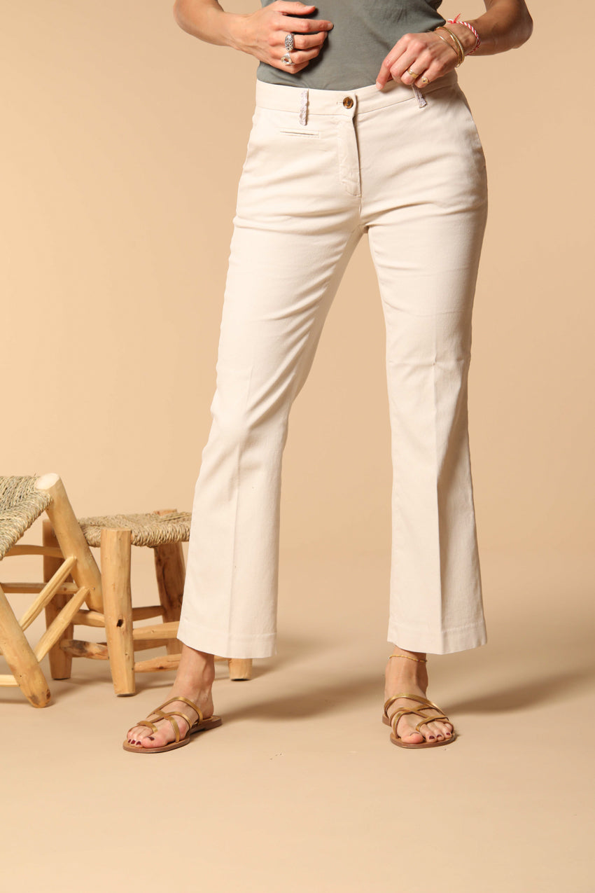 New York Trumpet pantalone chino donna in piquet di cotone e tencel slim fit