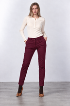 New York Slim pantalone chino donna in raso slim fit ①