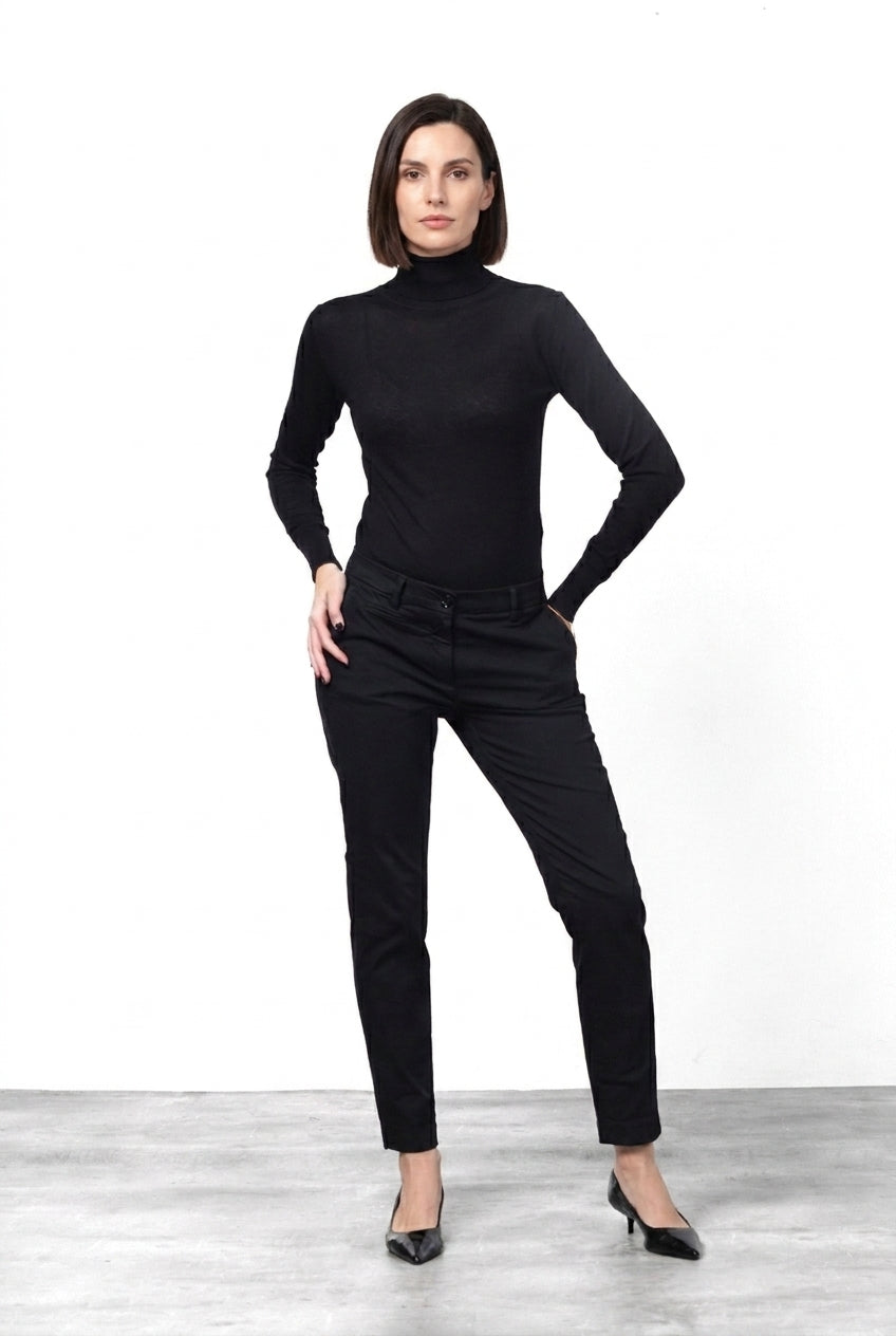 New York Slim pantalone chino donna in raso slim fit ①