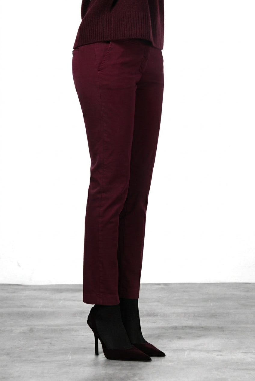 New York Slim pantalone chino donna in raso slim fit ①