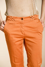 New York Trumpet Hose Chino Damen aus Stretch Satin slim fit