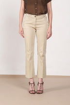 New York Trumpet Hose Chino Damen aus Stretch-Satin slim fit