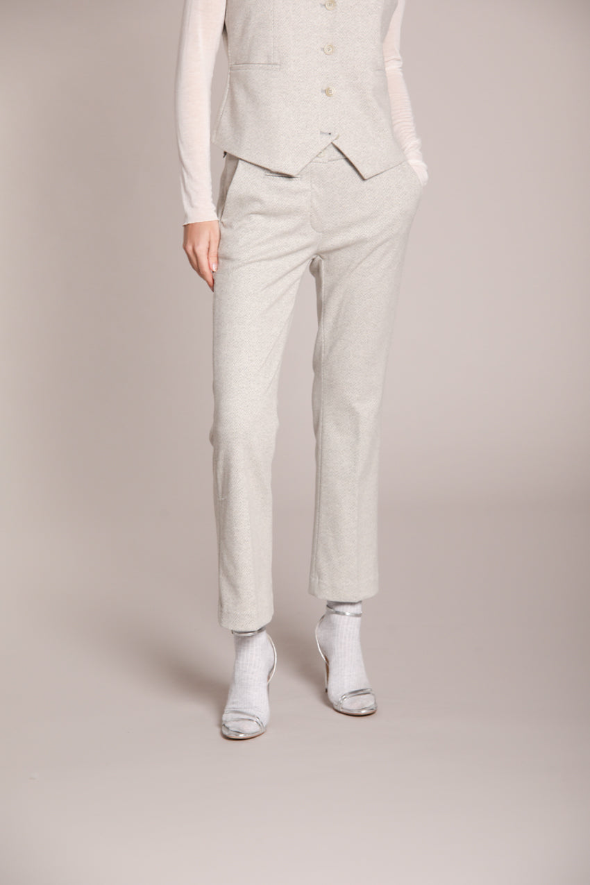 Foto 4 New York Trumpet pantalone chino donna in jersey con fantasia spigata slim fit