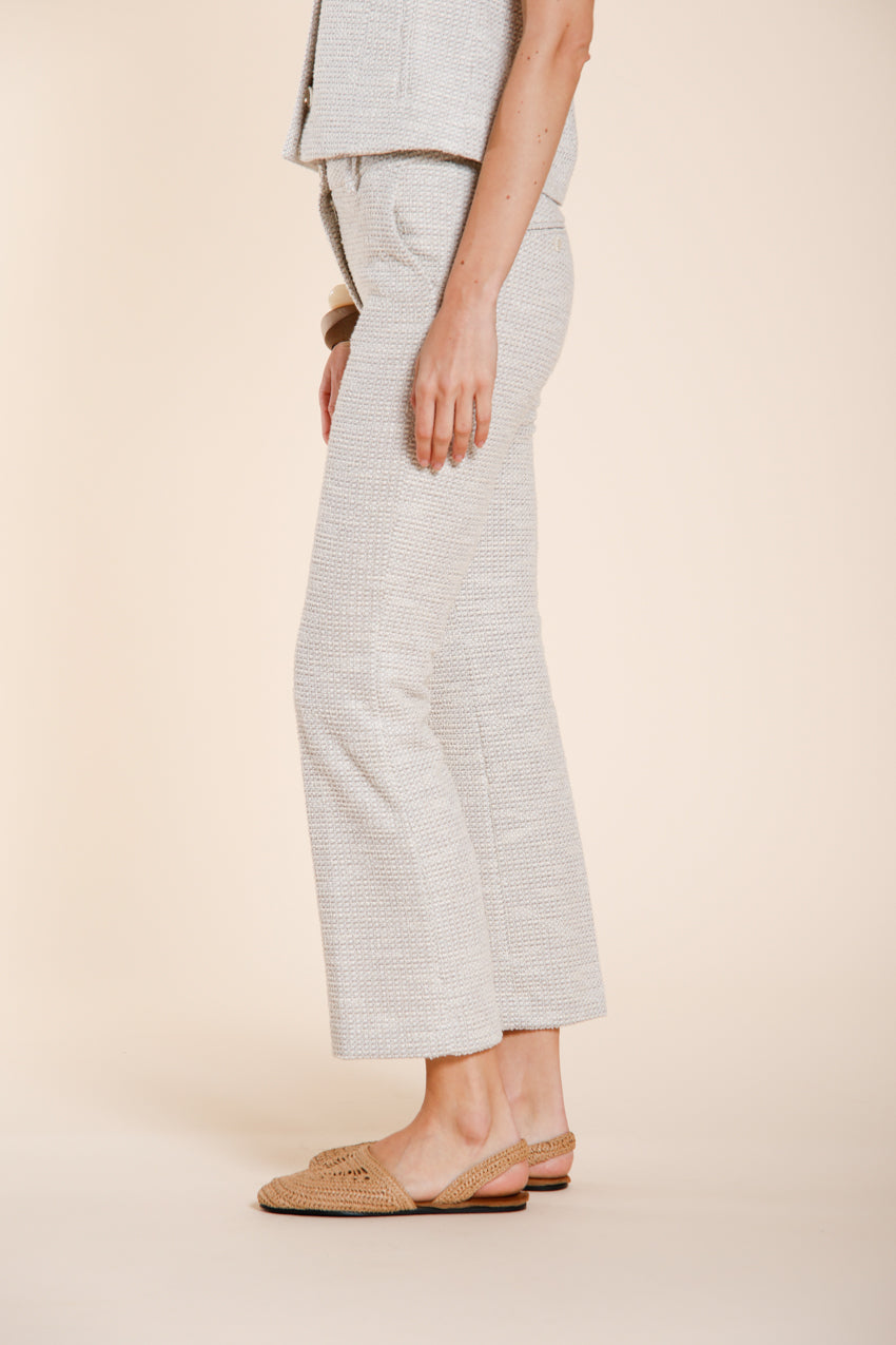 New York Trumpet Hose Chino Damen aus Jersey Reiskornmuster slim fit