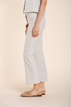 New York Trumpet Hose Chino Damen aus Jersey Reiskornmuster slim fit