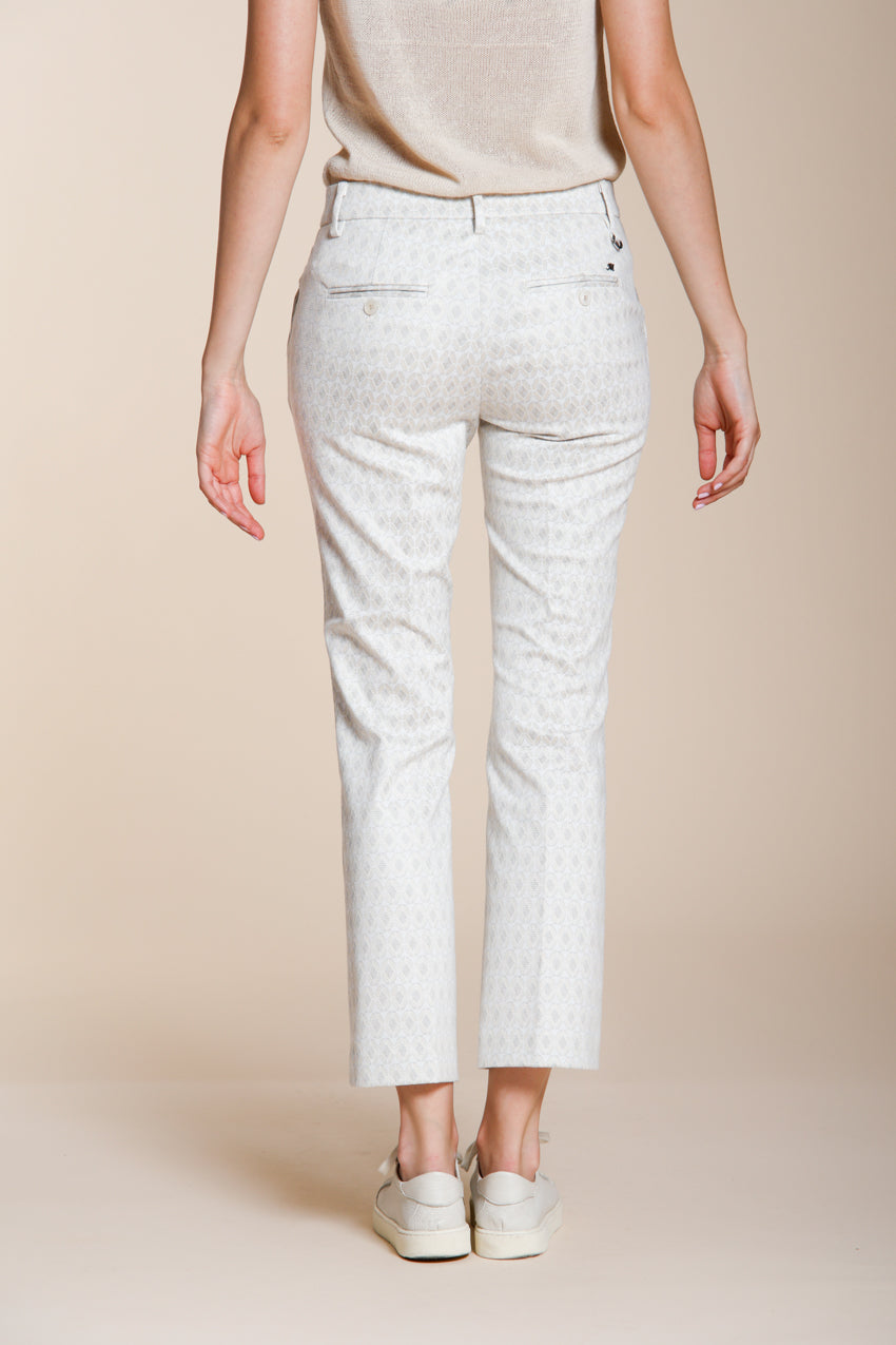 New York Trumpet Hose Chino Damen aus Jersey Rautenmuster slim fit