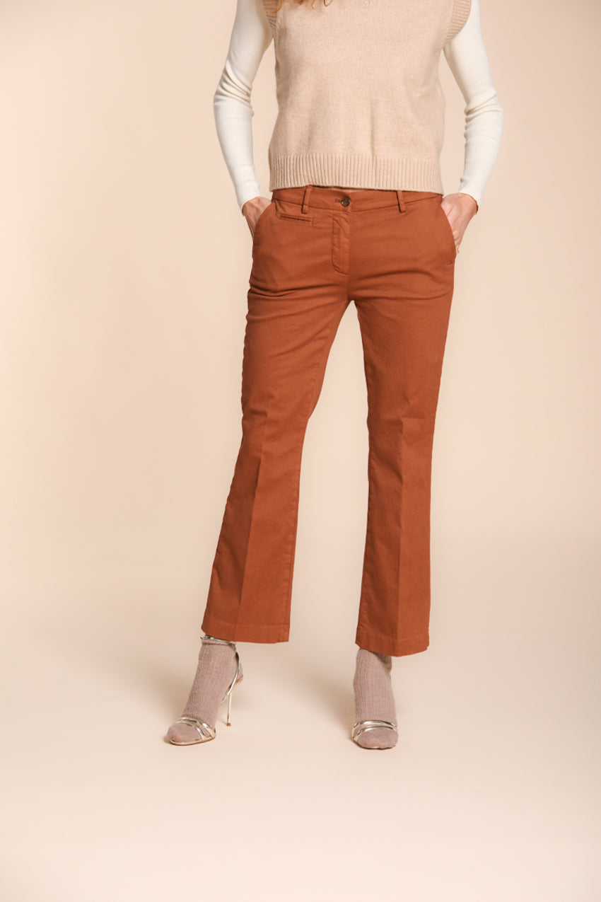 New York Trumpet pantalone chino donna in gabardina slim fit