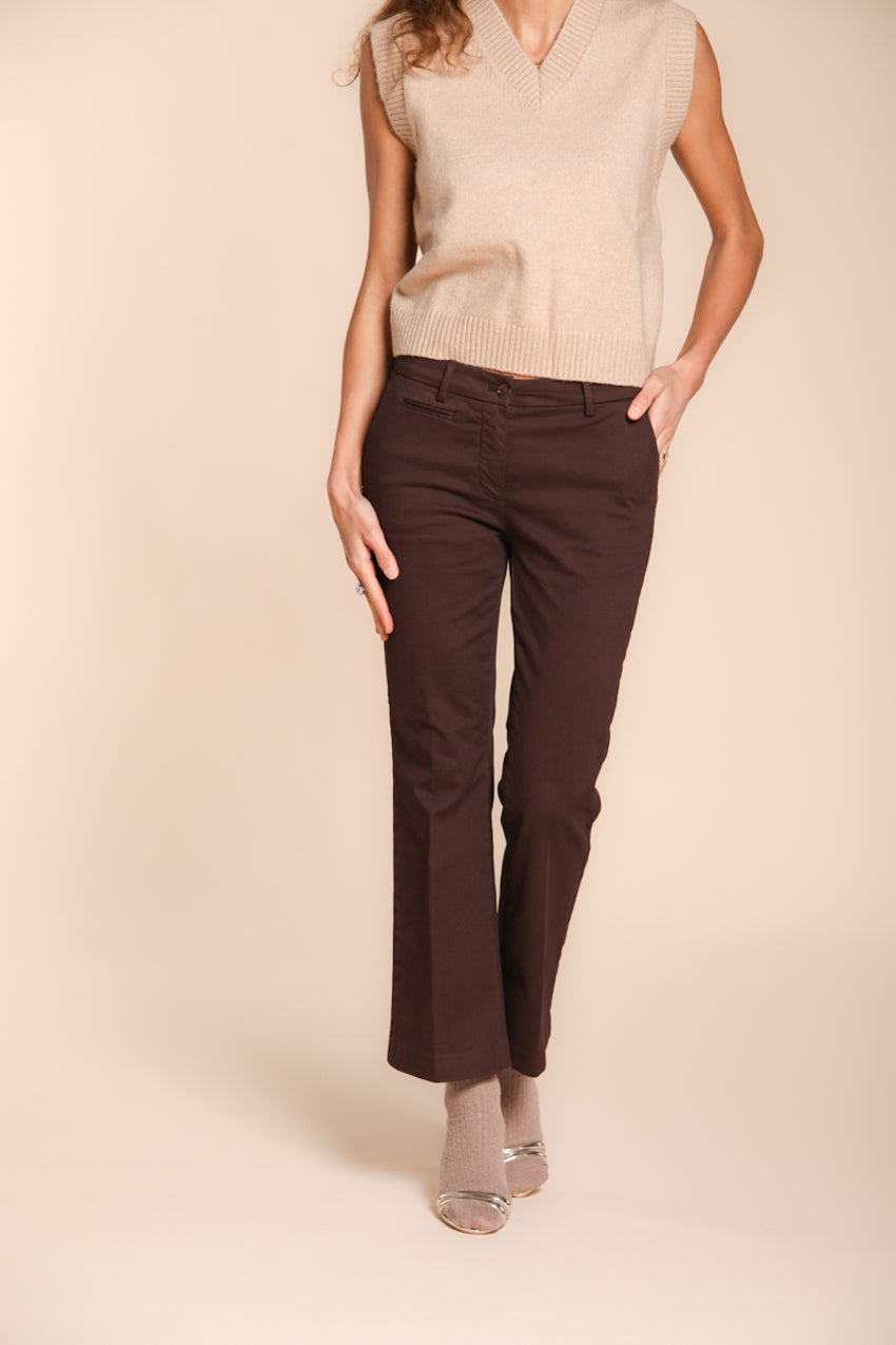 New York Trumpet pantalone chino donna in gabardina slim fit
