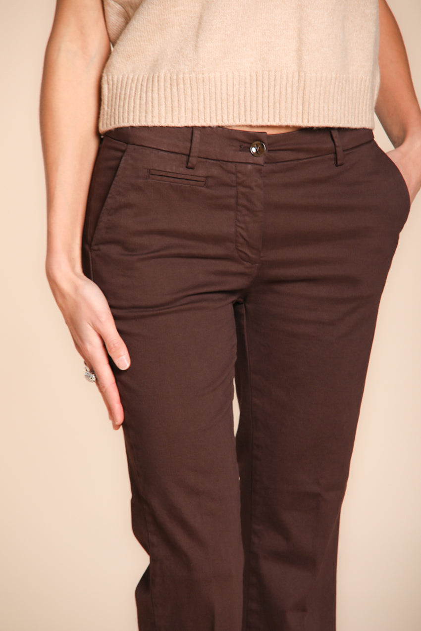 New York Trumpet pantalone chino donna in gabardina slim fit