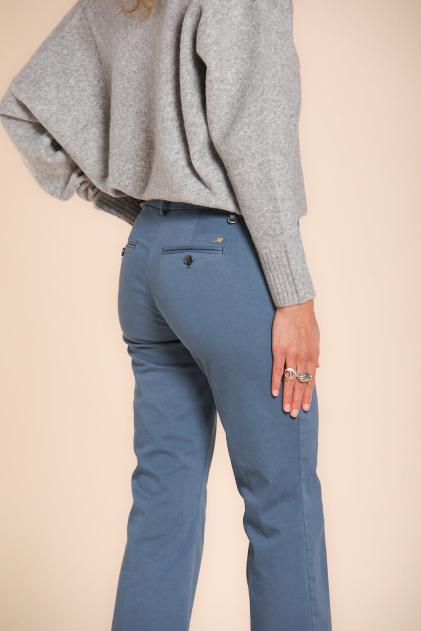 New York Trumpet pantalone chino donna in gabardina slim fit