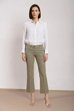 New York Trumpet Hose Chino Damen aus Natté slim fit