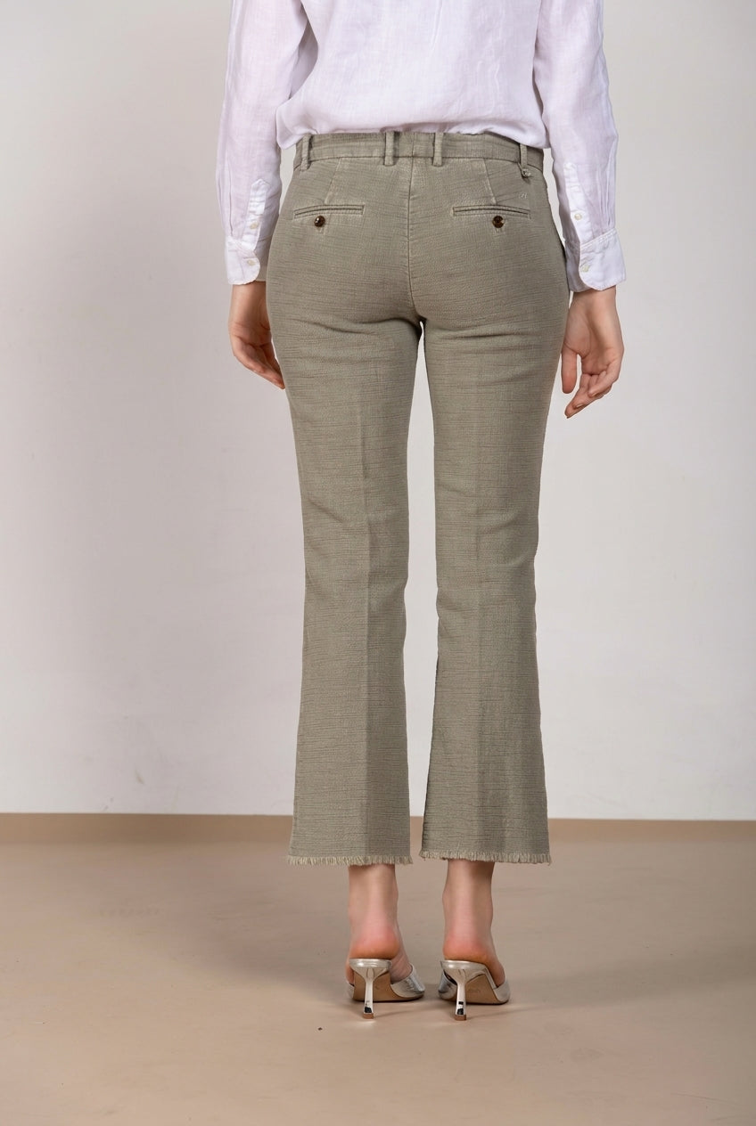 New York Trumpet Hose Chino Damen aus Natté slim fit