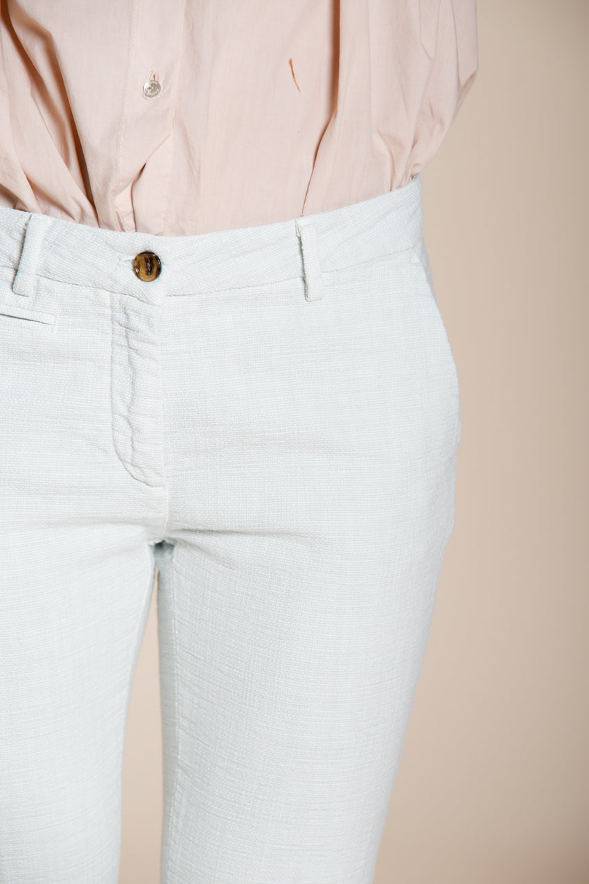 New York Trumpet Hose Chino Damen aus Natté slim fit