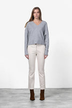 New York Trumpet Damen-Chinohose aus Gabardine, Slim Fit ①