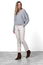 New York Trumpet Damen-Chinohose aus Gabardine, Slim Fit ①