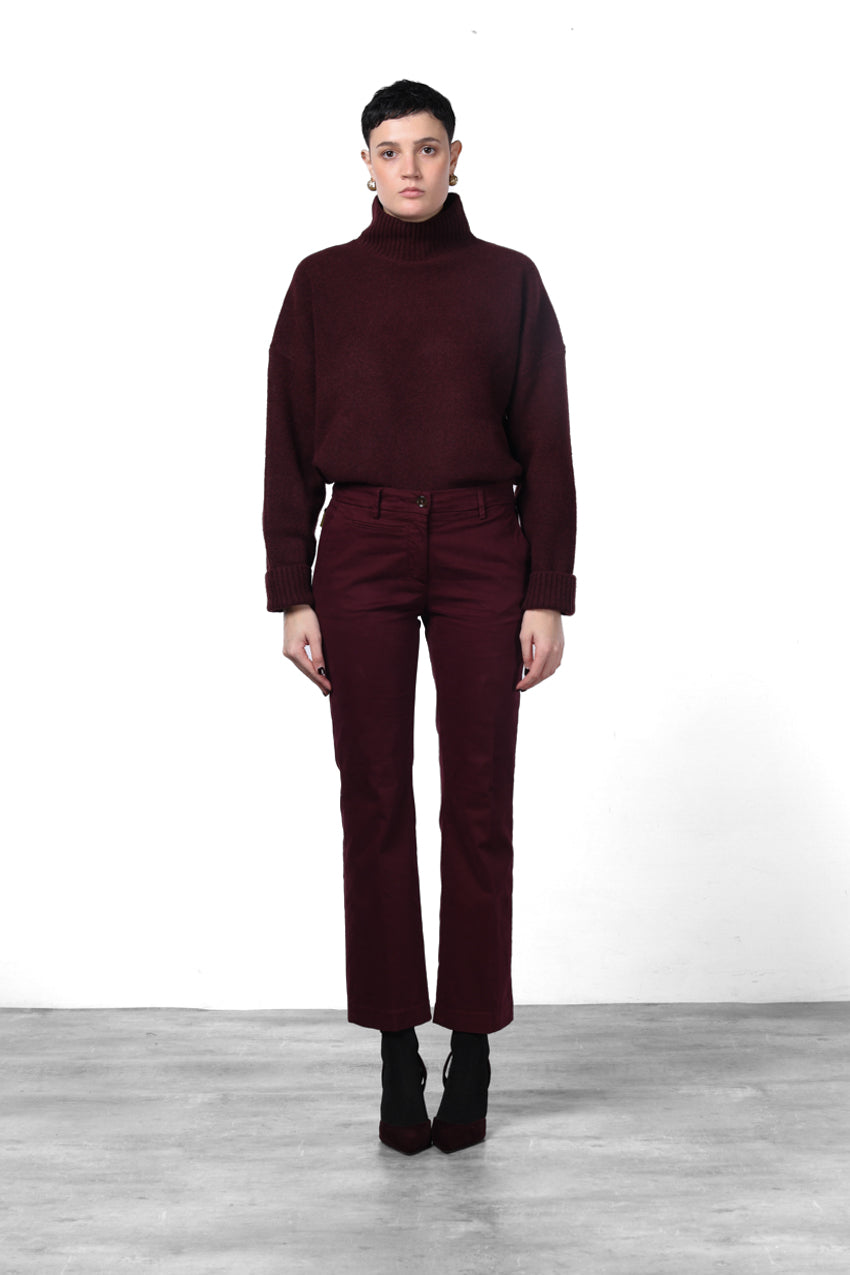 New York Trumpet pantalone chino donna in gabardina slim fit ①