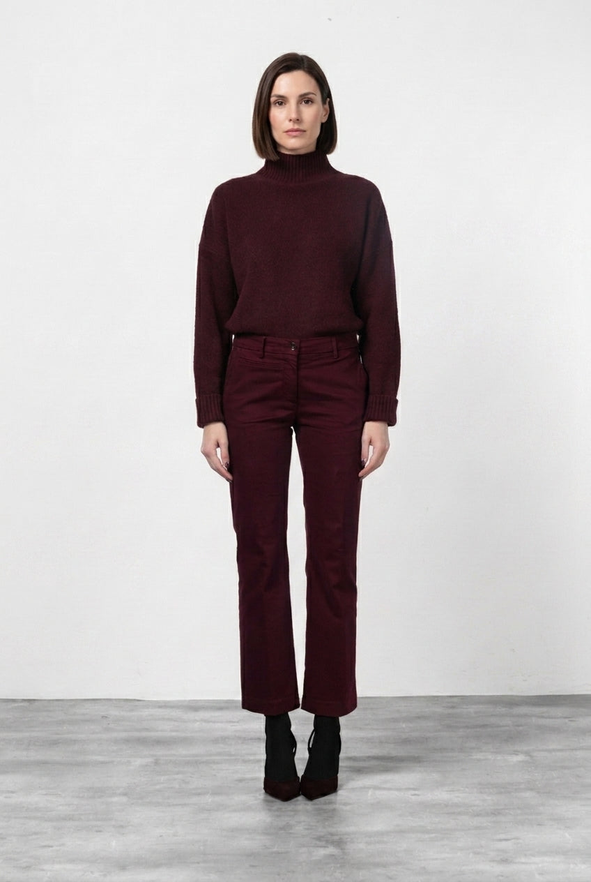New York Trumpet pantalone chino donna in gabardina slim fit ①