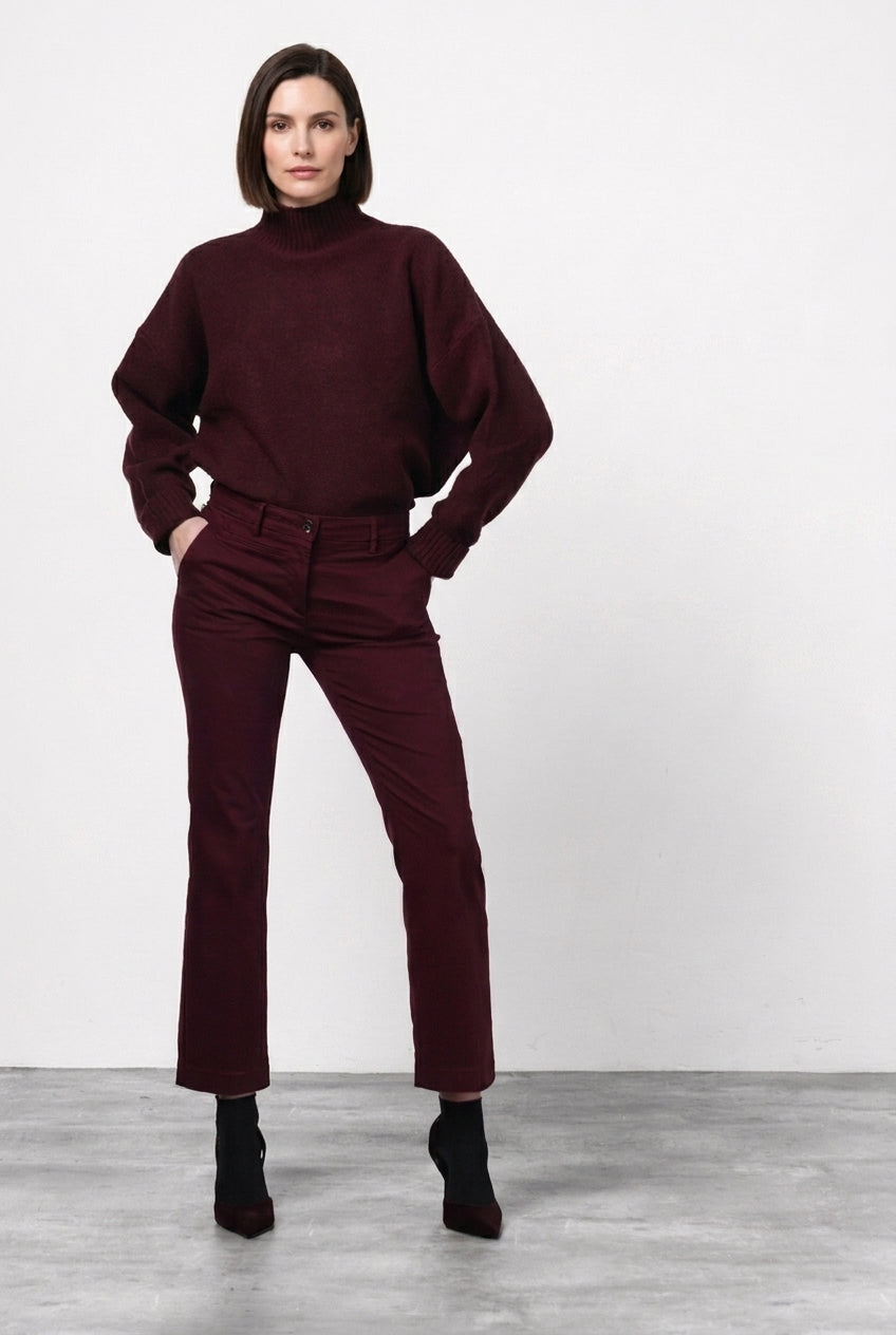 New York Trumpet pantalone chino donna in gabardina slim fit ①