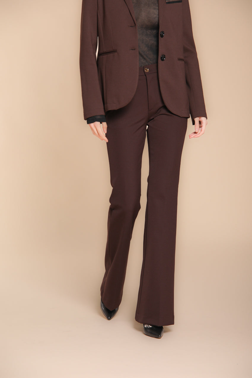 Foto 3 New York Flare pantalone chino donna in jersey stretch slim fit