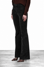 New York Flare pantalone chino donna in velluto 1000 righe slim fit