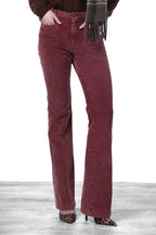 New York Flare Chinohose für Damen aus 1000-Rippen-Samt mit slim fit