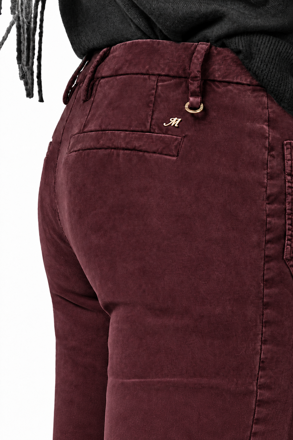 New York Flare pantalone chino donna in velluto 1000 righe slim fit