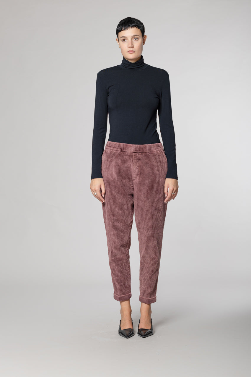 Malibu Jogger City pantaloni chino donna in velluto a coste relaxed fit
