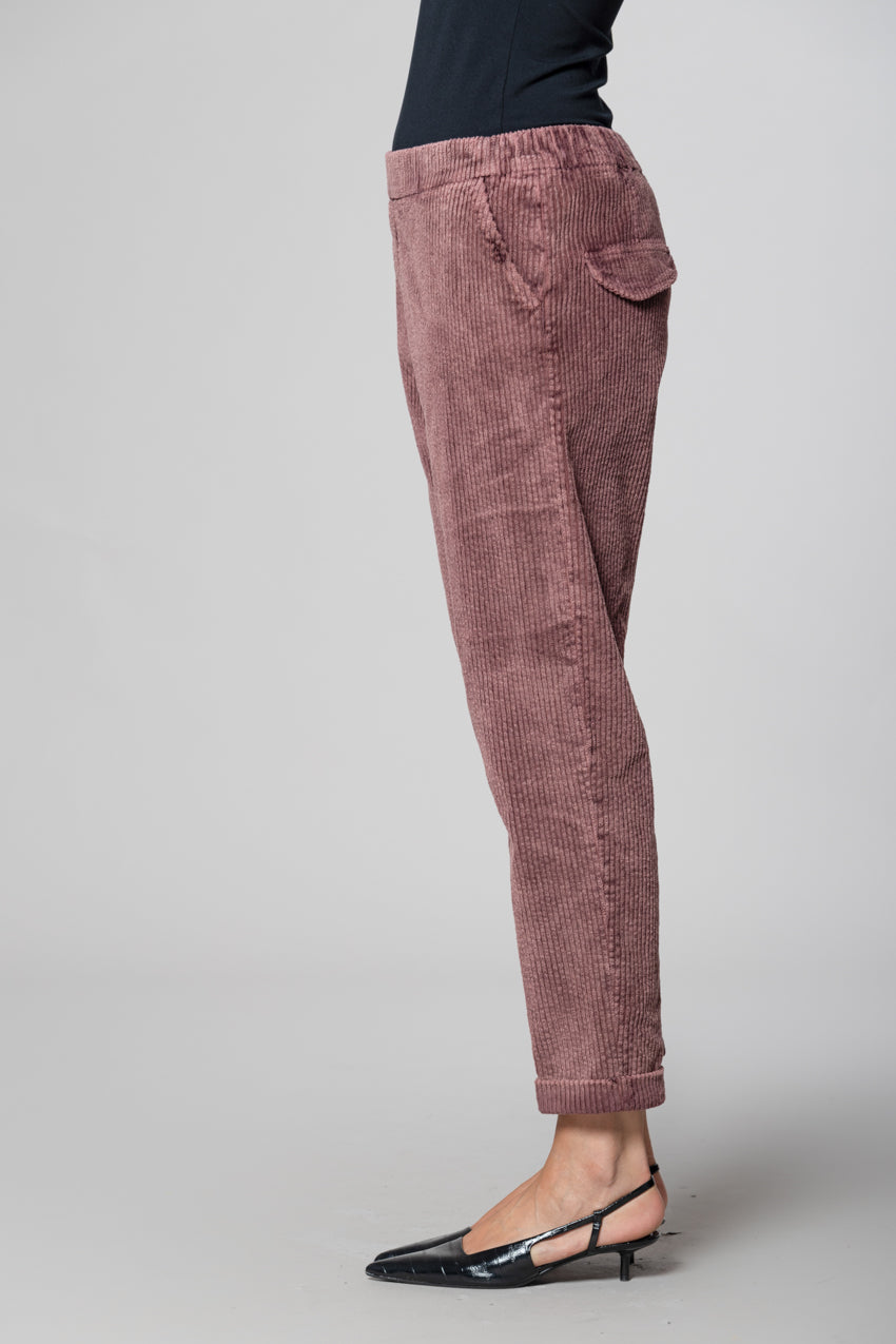 Malibu Jogger City pantaloni chino donna in velluto a coste relaxed fit