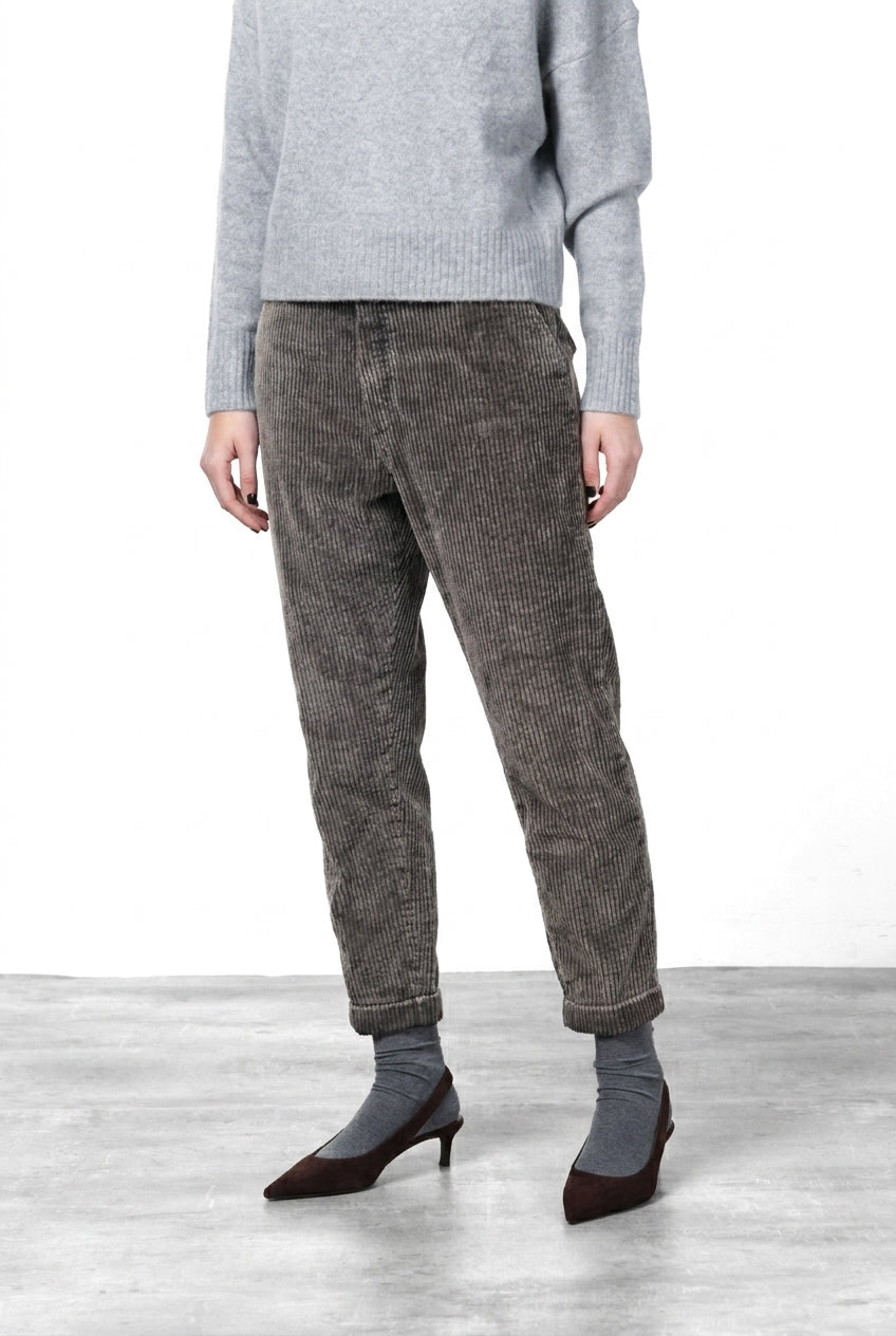 Malibu Jogger City pantalone chino donna in velluto a costa larga relaxed fit